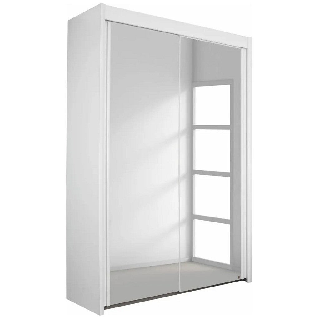 Imperial 2 Mirror Door White Sliding Wardrobe (181cm wide)-Furniture-Rauch-197 cm-Levines Furniture