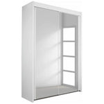 Imperial 2 Mirror Door White Sliding Wardrobe (201 cm wide)-Furniture-Rauch-197 cm-Levines Furniture