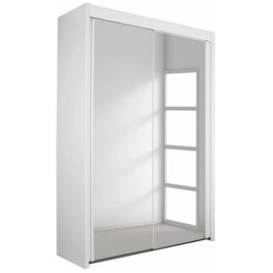 Imperial 2 Mirror Door White Sliding Wardrobe (201 cm wide)-Furniture-Rauch-197 cm-Levines Furniture