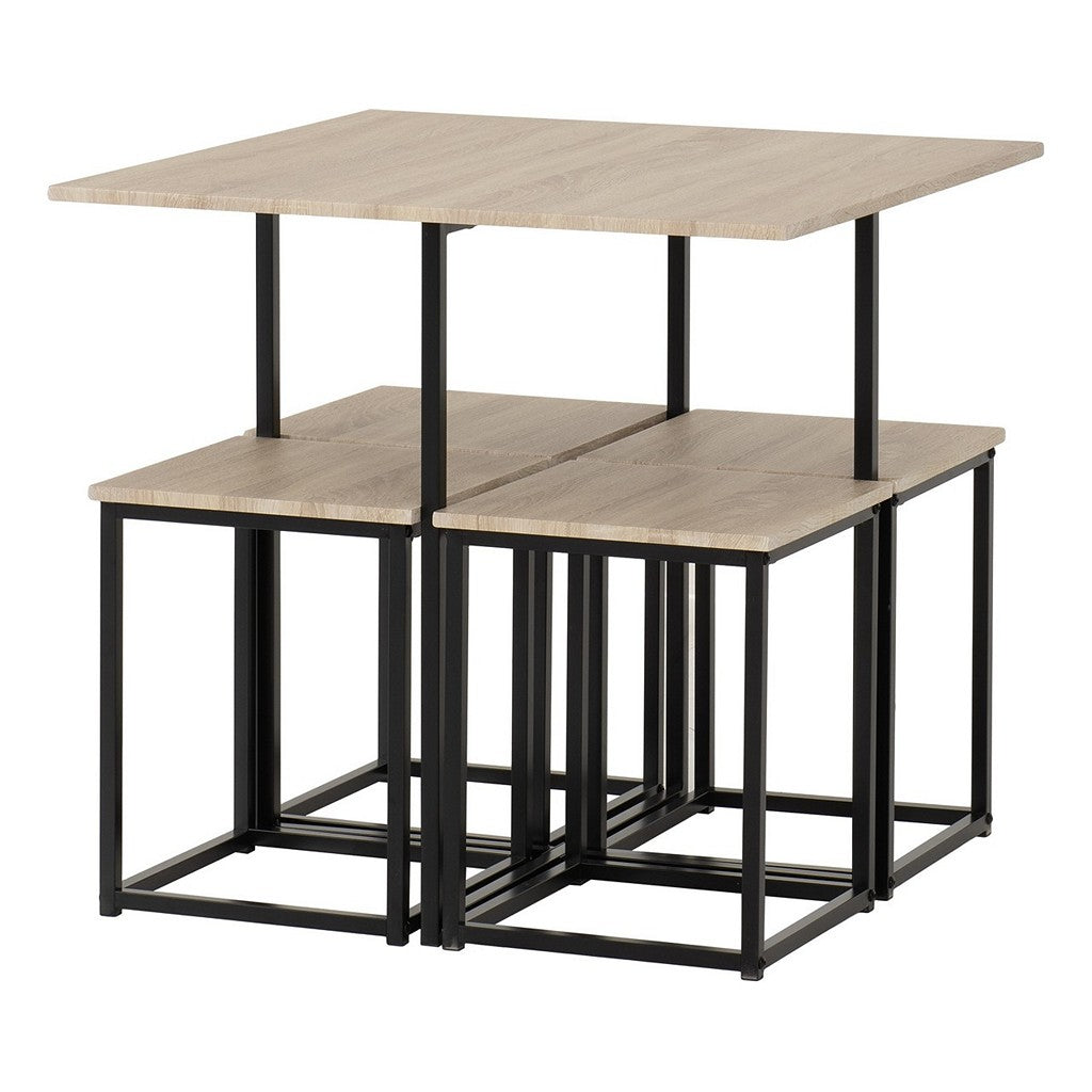 Kent Stowaway Dining Set-Furniture-Seconique-Sonoma Oak Effect/Black-Levines Furniture