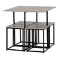 Kent Stowaway Dining Set-Furniture-Seconique-Stone Effect/Black-Levines Furniture