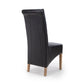 Krista Roll Back Bonded Leather Black Dining Chair-Furniture-Shankar-Levines Furniture