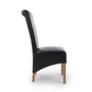 Krista Roll Back Bonded Leather Black Dining Chair-Furniture-Shankar-Levines Furniture