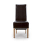 Krista Roll Back Bonded Leather Black Dining Chair-Furniture-Shankar-Levines Furniture