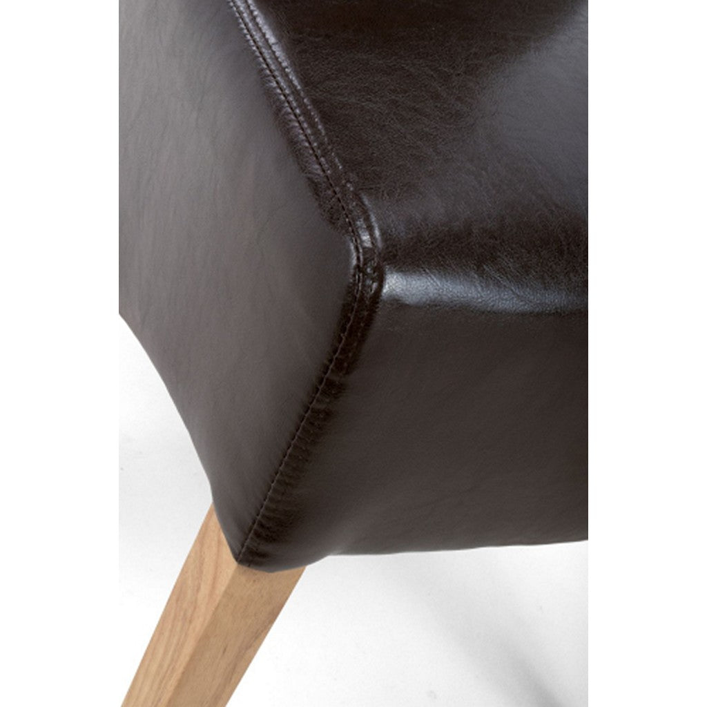 Krista Roll Back Bonded Leather Black Dining Chair-Furniture-Shankar-Levines Furniture