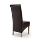 Krista Roll Back Bonded Leather Brown Dining Chair-Furniture-Shankar-Levines Furniture