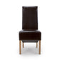 Krista Roll Back Bonded Leather Brown Dining Chair-Furniture-Shankar-Levines Furniture