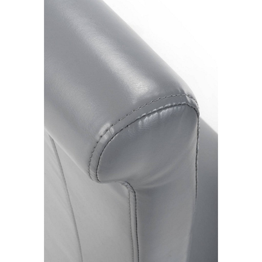 Krista Roll Back Bonded Leather Grey Dining Chair-Furniture-Shankar-Levines Furniture