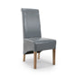 Krista Roll Back Bonded Leather Grey Dining Chair-Furniture-Shankar-Levines Furniture