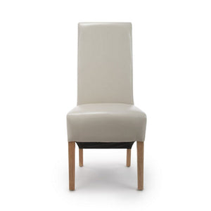 Krista Roll Back Bonded Leather Ivory Dining Chair-Furniture-Shankar-Levines Furniture