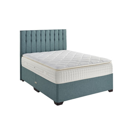 Latex Pillow Top 5000 Double Divan Bed-Furniture-Dreamland-No Storage-Charcoal-Levines Furniture