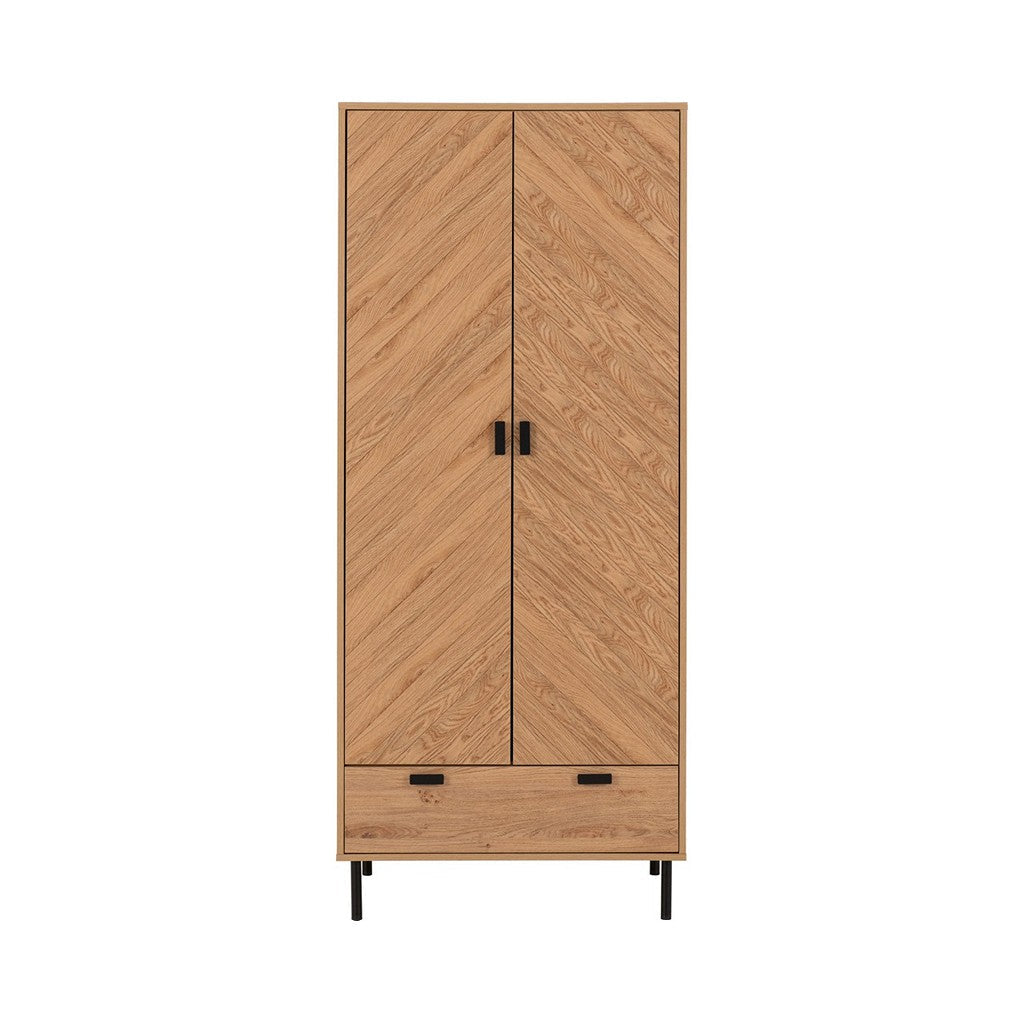 Leon 2 Door Combination Wardrobe-Furniture-Seconique-Levines Furniture