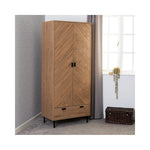 Leon 2 Door Combination Wardrobe-Furniture-Seconique-Levines Furniture