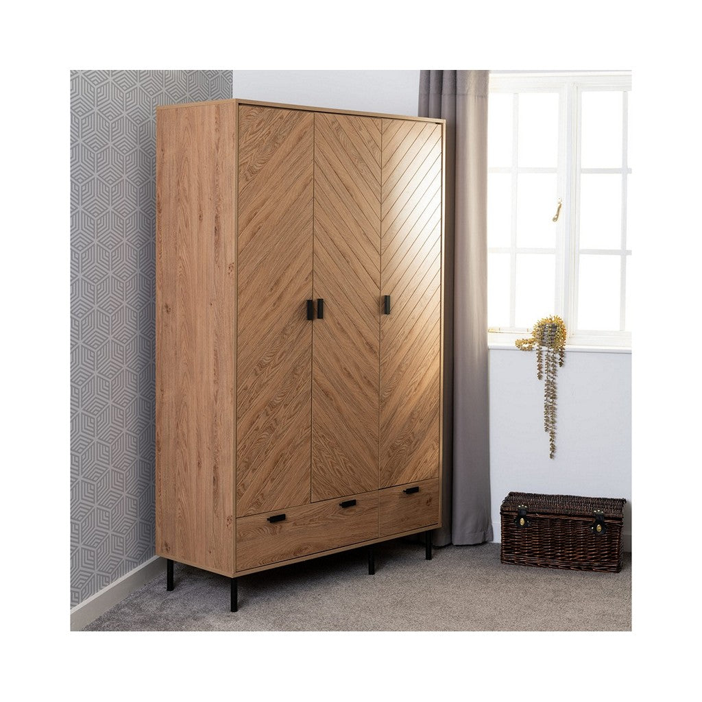 Leon 3 Door Combination Wardrobe-Furniture-Seconique-Levines Furniture