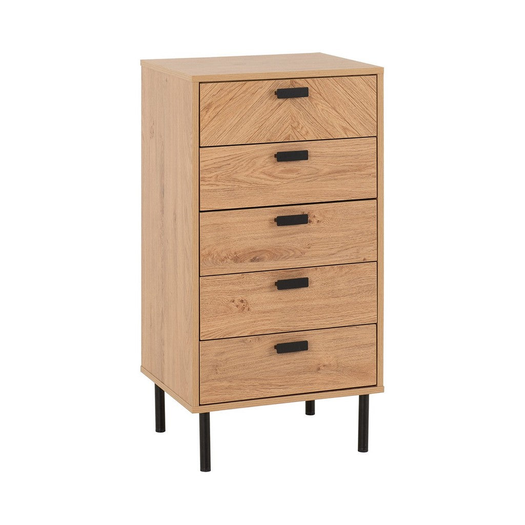 Leon Narrow 5 Drawer Chest-Furniture-Seconique-Levines Furniture