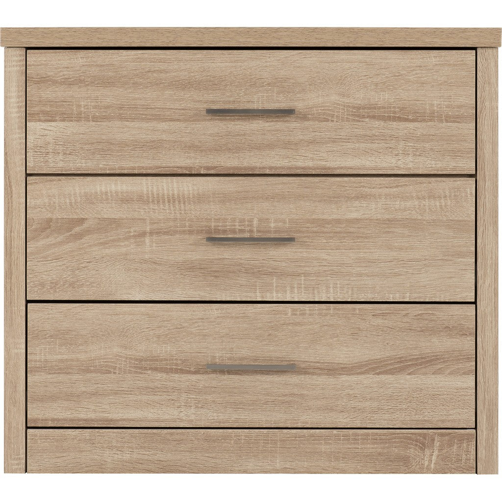 Lisbon 3 Drawer Chest-Furniture-Seconique-Black wood grain-Levines Furniture