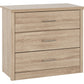 Lisbon 3 Drawer Chest-Furniture-Seconique-Black wood grain-Levines Furniture