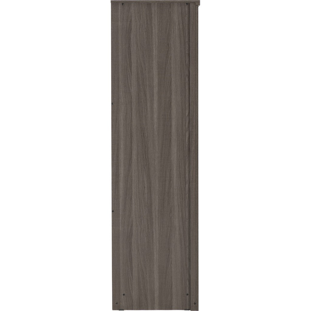 Lisbon 4 door Wardrobe-Furniture-Seconique-Black Wood Grain-Levines Furniture