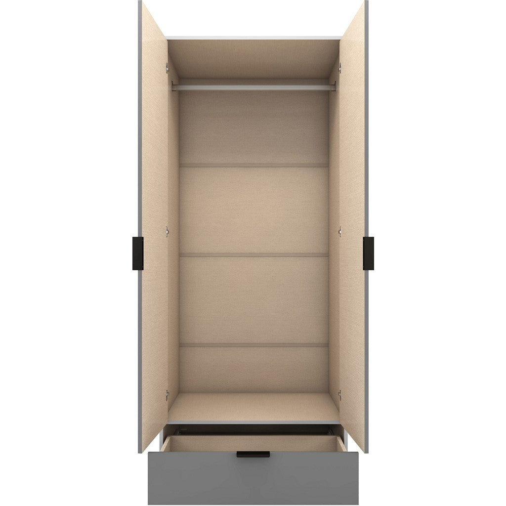 Madrid 2 Door Combination Wardrobe-Furniture-Seconique-Levines Furniture