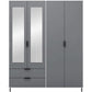 Madrid 4 Door Combination Wardrobe-Furniture-Seconique-Levines Furniture