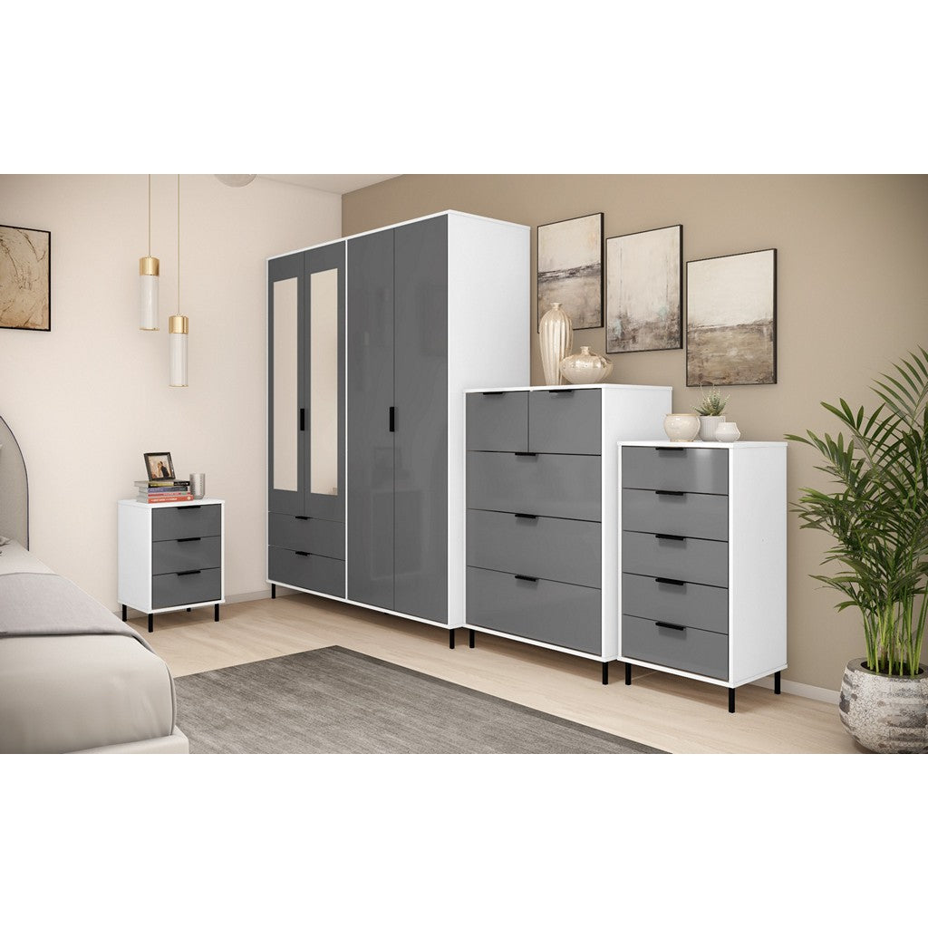 Madrid 4 Door Combination Wardrobe-Furniture-Seconique-Levines Furniture