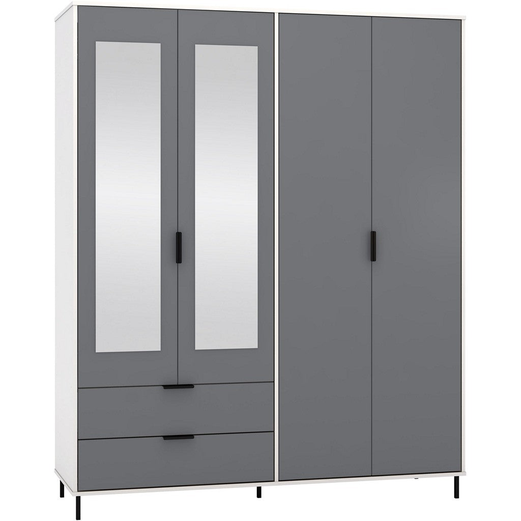 Madrid 4 Door Combination Wardrobe-Furniture-Seconique-Levines Furniture