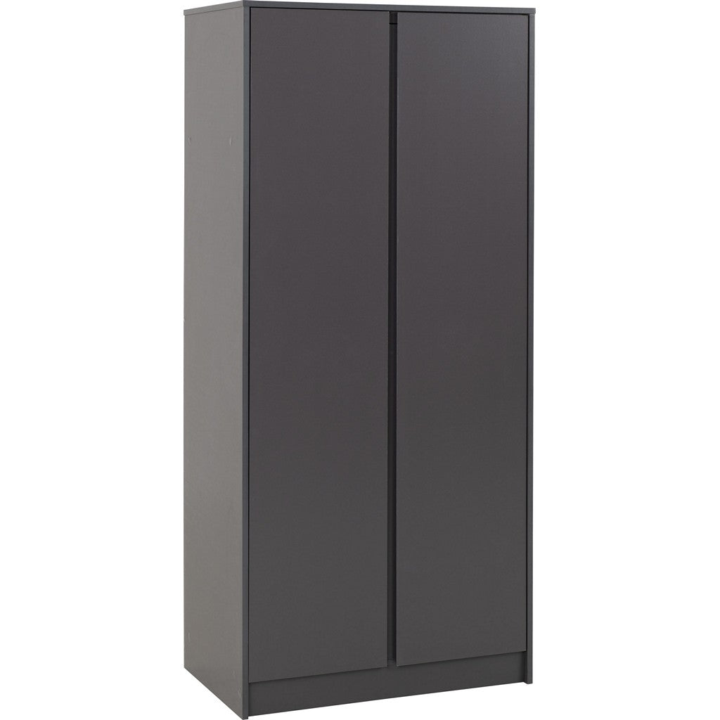 Malvern 2 Door Wardrobe Bedroom Set-Furniture-Seconique-Black-Levines Furniture