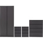 Malvern 2 Door Wardrobe Bedroom Set-Furniture-Seconique-Grey-Levines Furniture