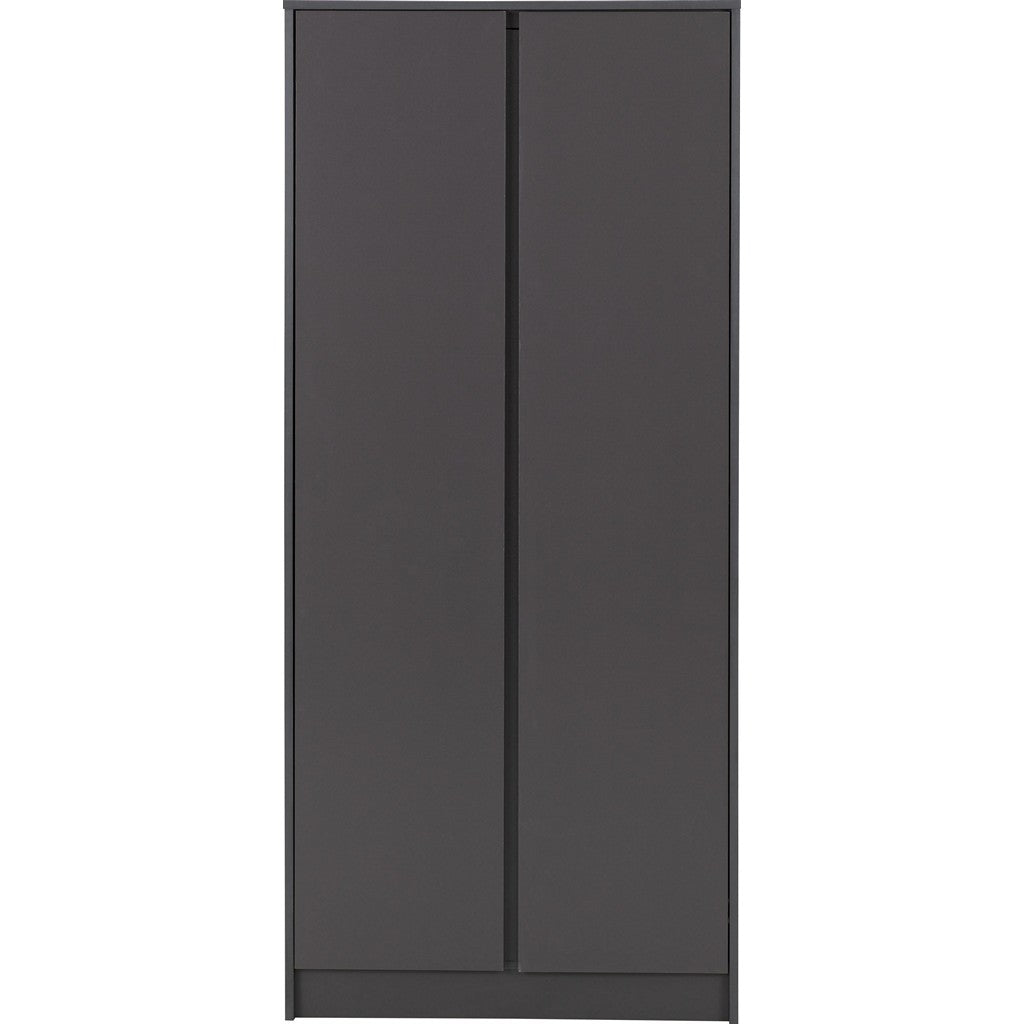 Malvern 2 Door Wardrobe-Furniture-Seconique-Black-Levines Furniture