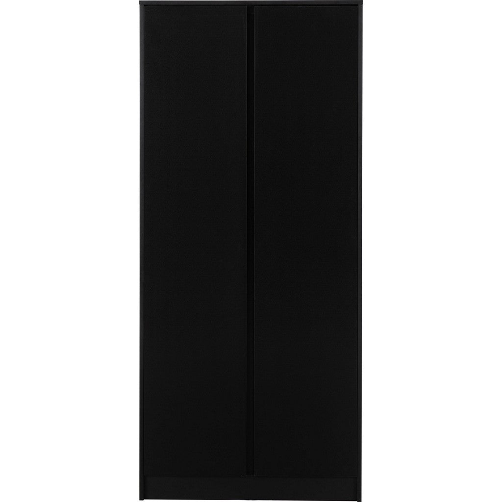 Malvern 2 Door Wardrobe-Furniture-Seconique-Black-Levines Furniture