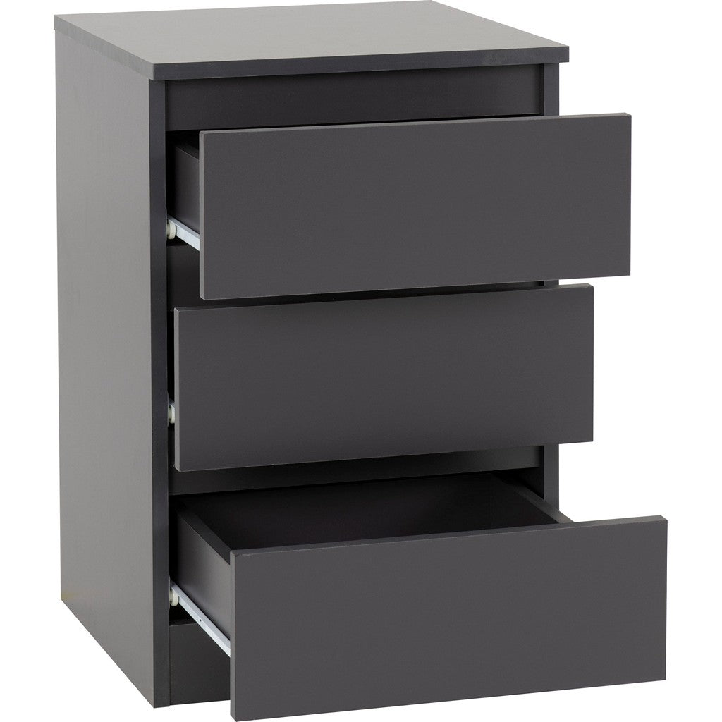 Malvern 3 Door Wardrobe Bedroom Set-Furniture-Seconique-Black-Levines Furniture