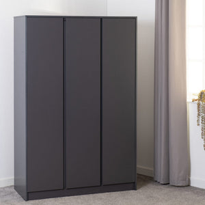 Malvern 3 Door Wardrobe-Furniture-Seconique-Grey-Levines Furniture