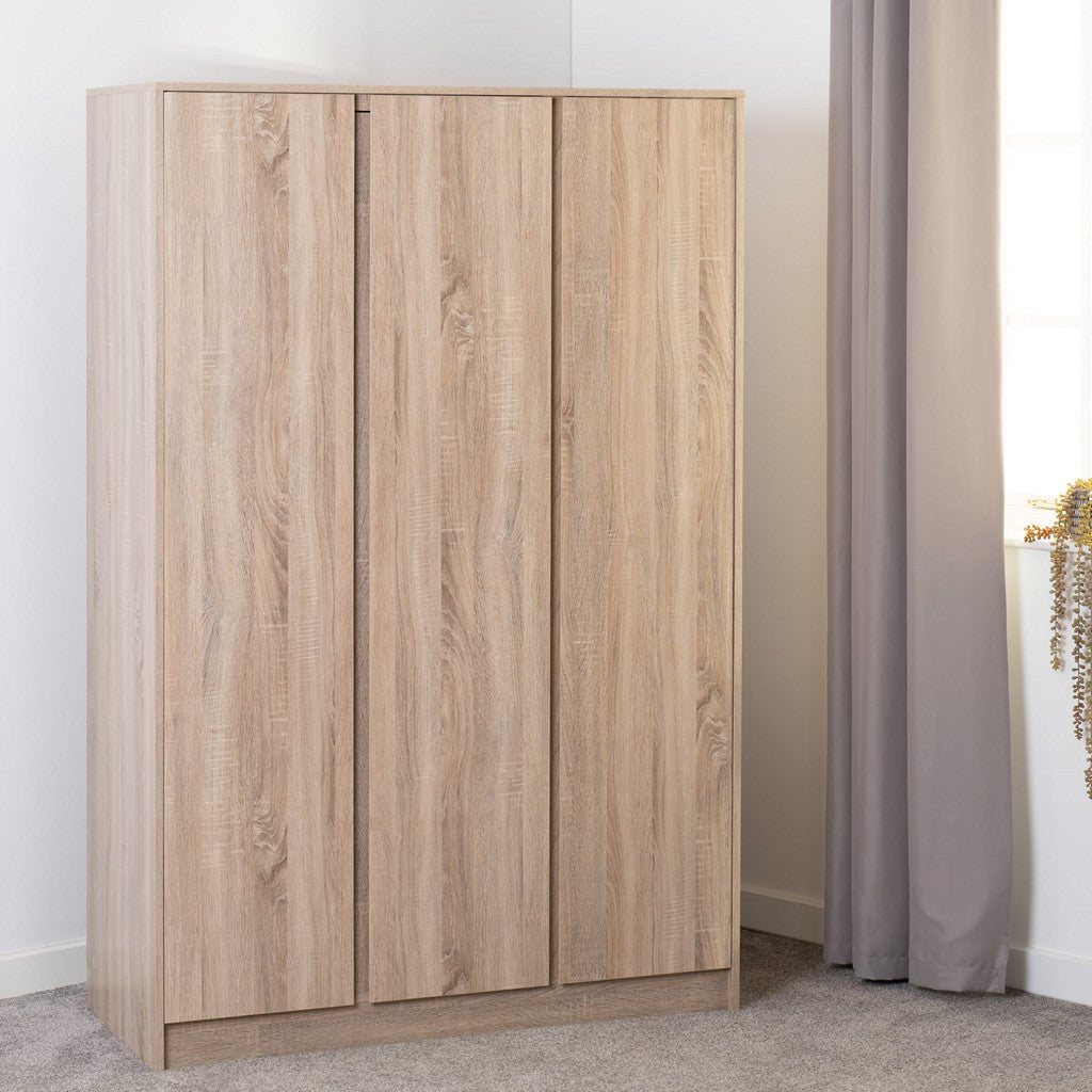 Malvern 3 Door Wardrobe-Furniture-Seconique-Grey-Levines Furniture