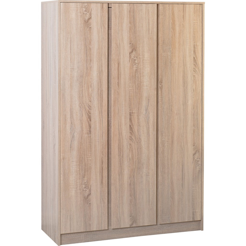 Malvern 3 Door Wardrobe-Furniture-Seconique-Sonoma Oak Effect-Levines Furniture