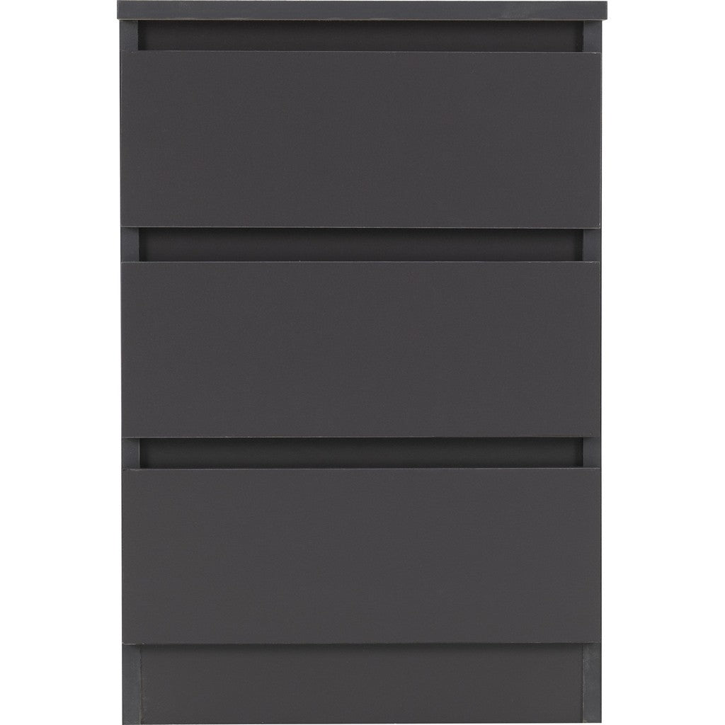 Malvern 3 Drawer Bedside-Furniture-Seconique-Grey-Levines Furniture