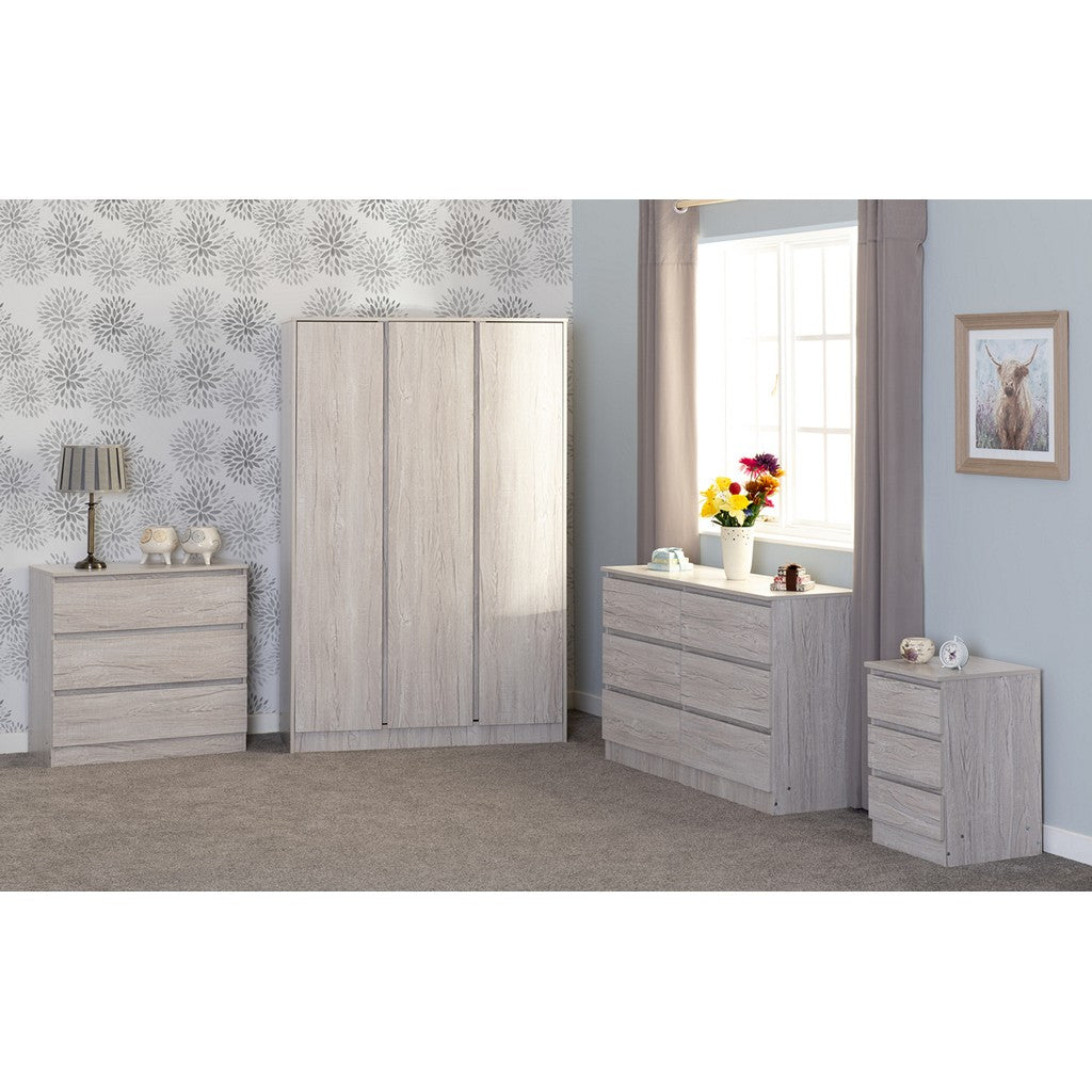 Malvern 3 Drawer Bedside-Furniture-Seconique-Urban Snow-Levines Furniture