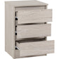 Malvern 3 Drawer Bedside-Furniture-Seconique-Grey-Levines Furniture