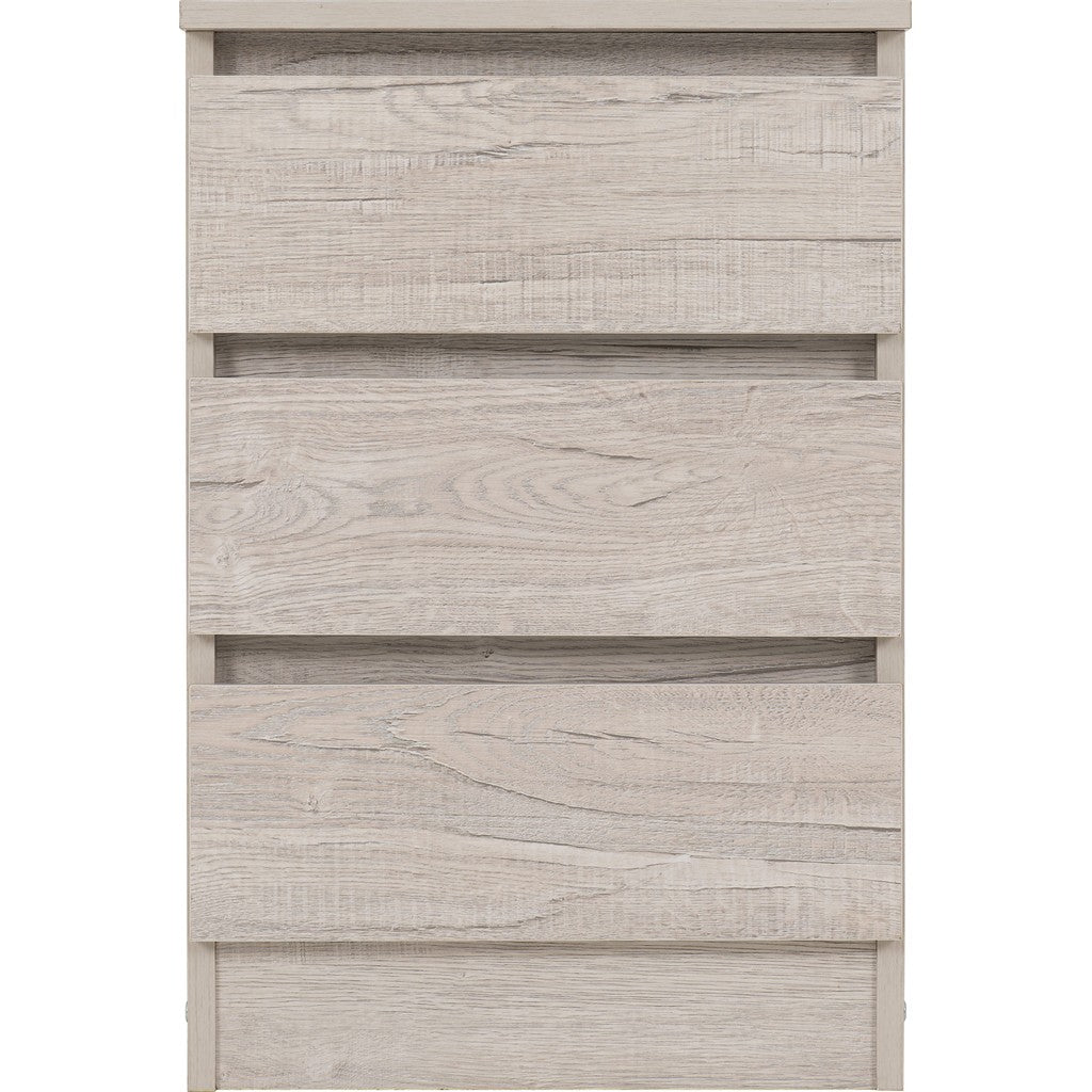 Malvern 3 Drawer Bedside-Furniture-Seconique-Grey-Levines Furniture