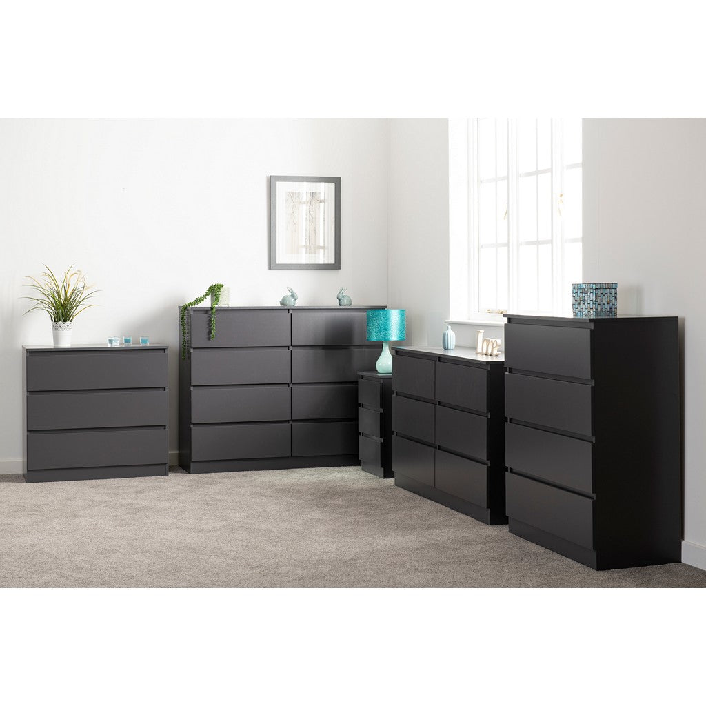 Malvern 3 Drawer Bedside-Furniture-Seconique-Grey-Levines Furniture