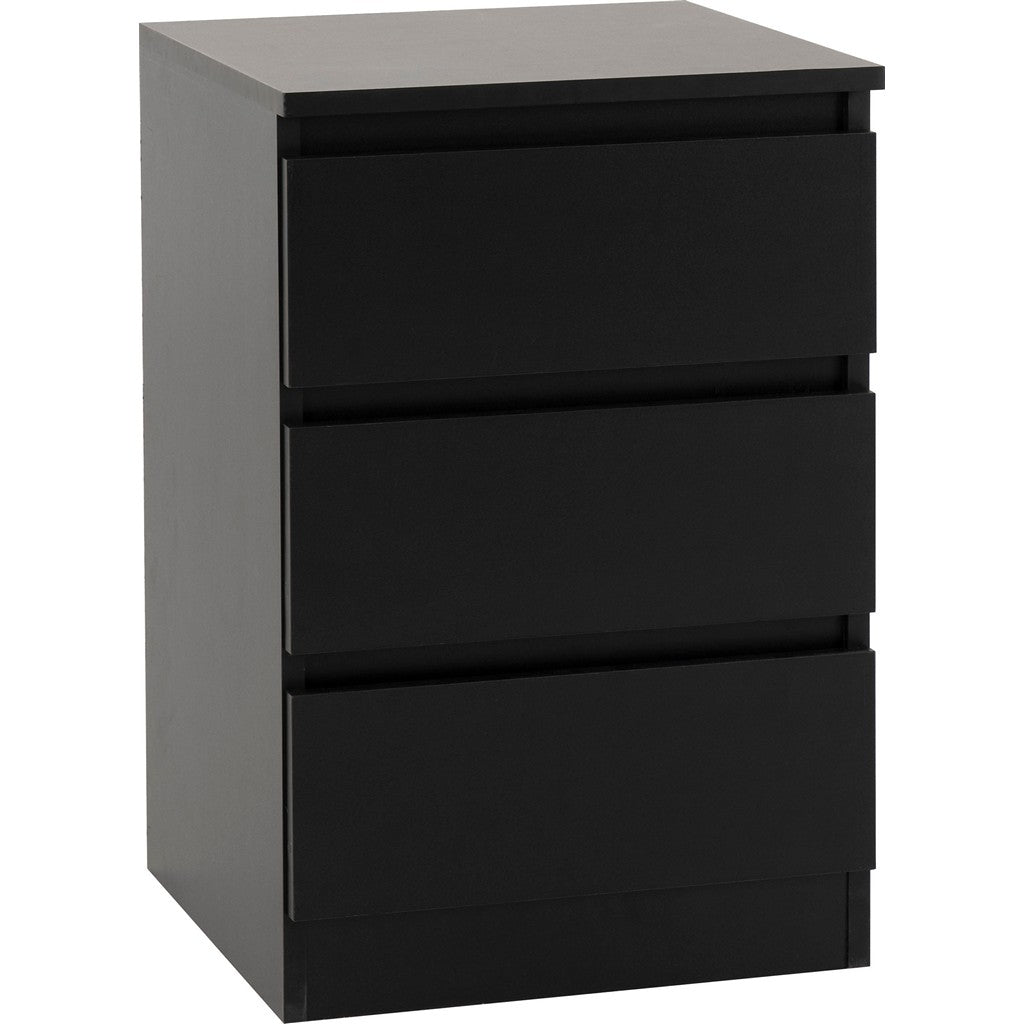 Malvern 3 Drawer Bedside-Furniture-Seconique-Grey-Levines Furniture