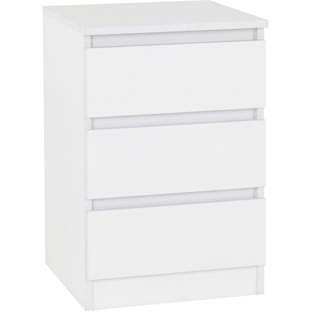 Malvern 3 Drawer Bedside-Furniture-Seconique-Grey-Levines Furniture