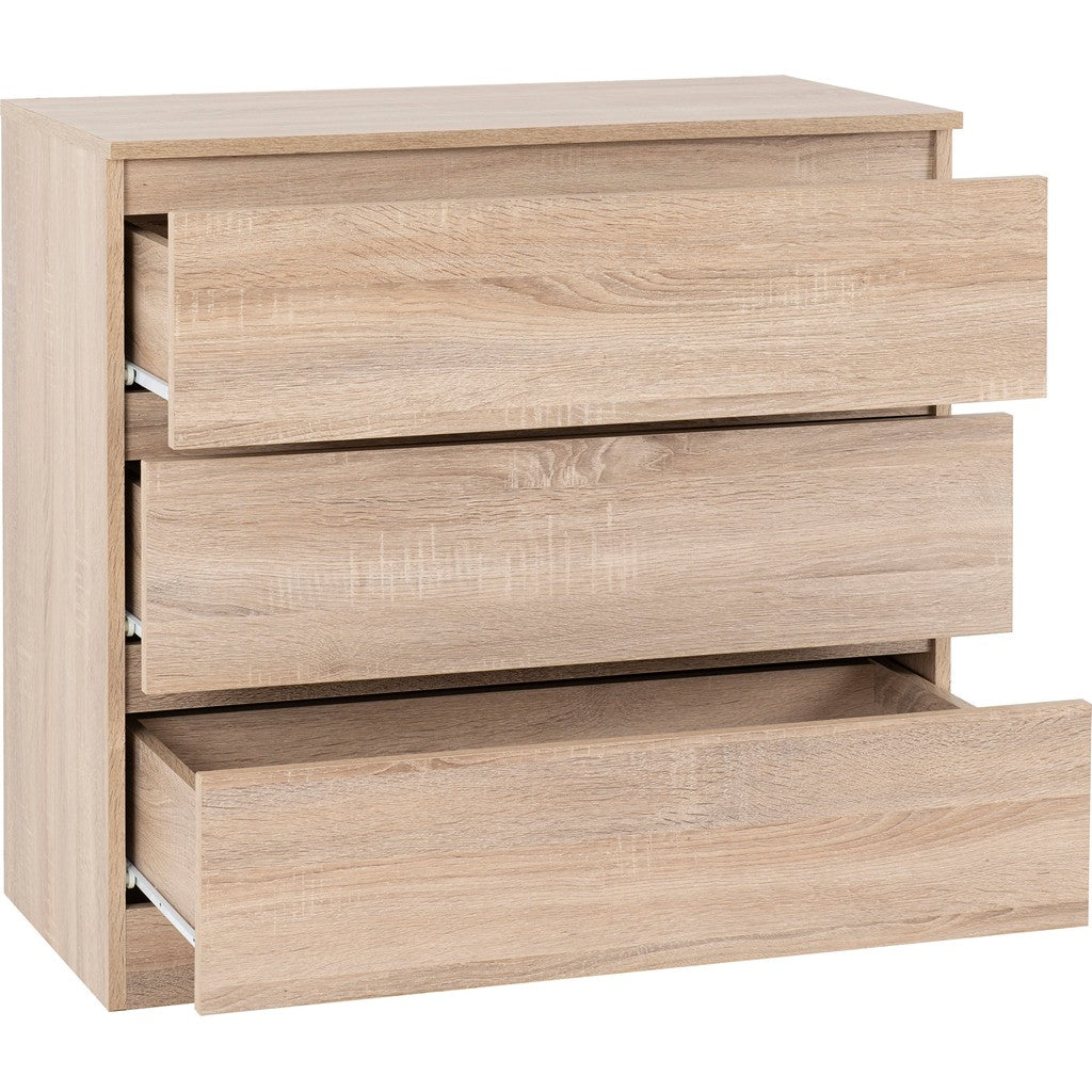 Malvern 3 Drawer Chest-Furniture-Seconique-Grey-Levines Furniture