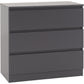 Malvern 3 Drawer Chest-Furniture-Seconique-Grey-Levines Furniture