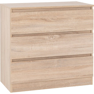 Malvern 3 Drawer Chest-Furniture-Seconique-Sonoma Oak Effect-Levines Furniture