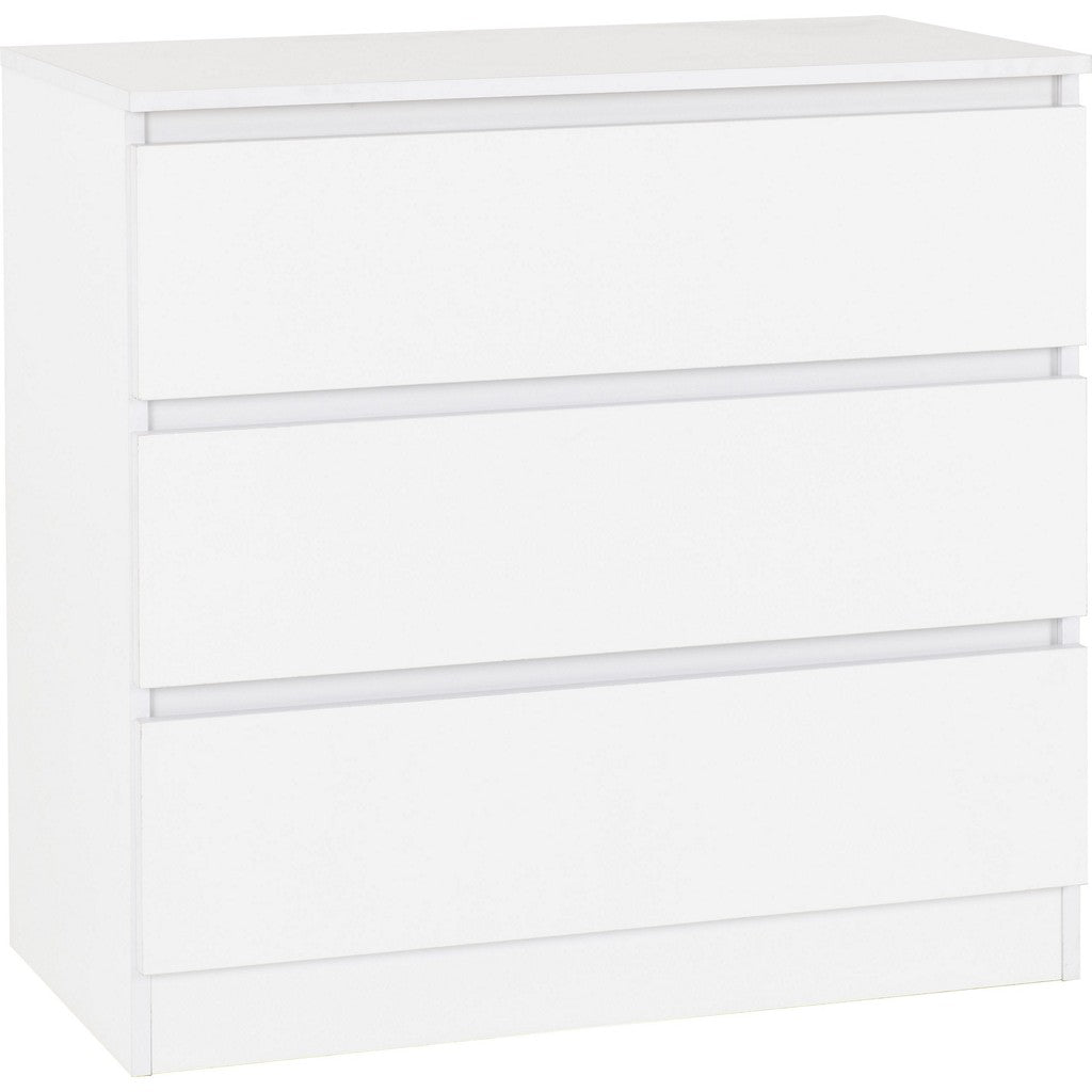 Malvern 3 Drawer Chest-Furniture-Seconique-White-Levines Furniture