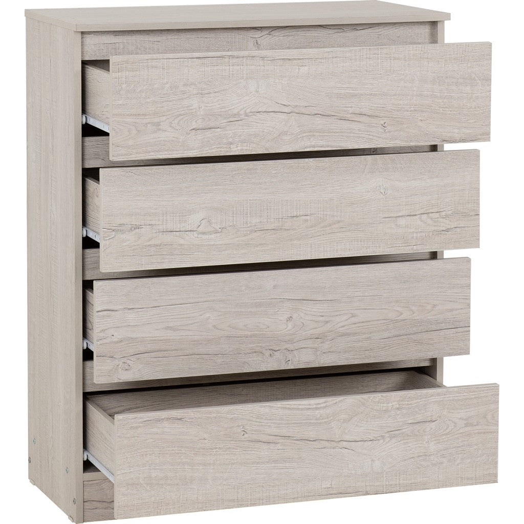 Malvern 4 Drawer Chest-Furniture-Seconique-Grey-Levines Furniture