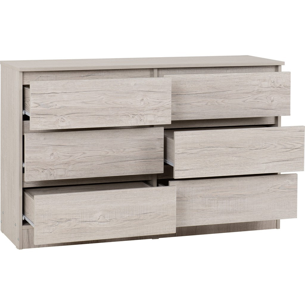 Malvern 6 Drawer Chest-Furniture-Seconique-Grey-Levines Furniture