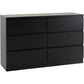 Malvern 6 Drawer Chest-Furniture-Seconique-Black-Levines Furniture