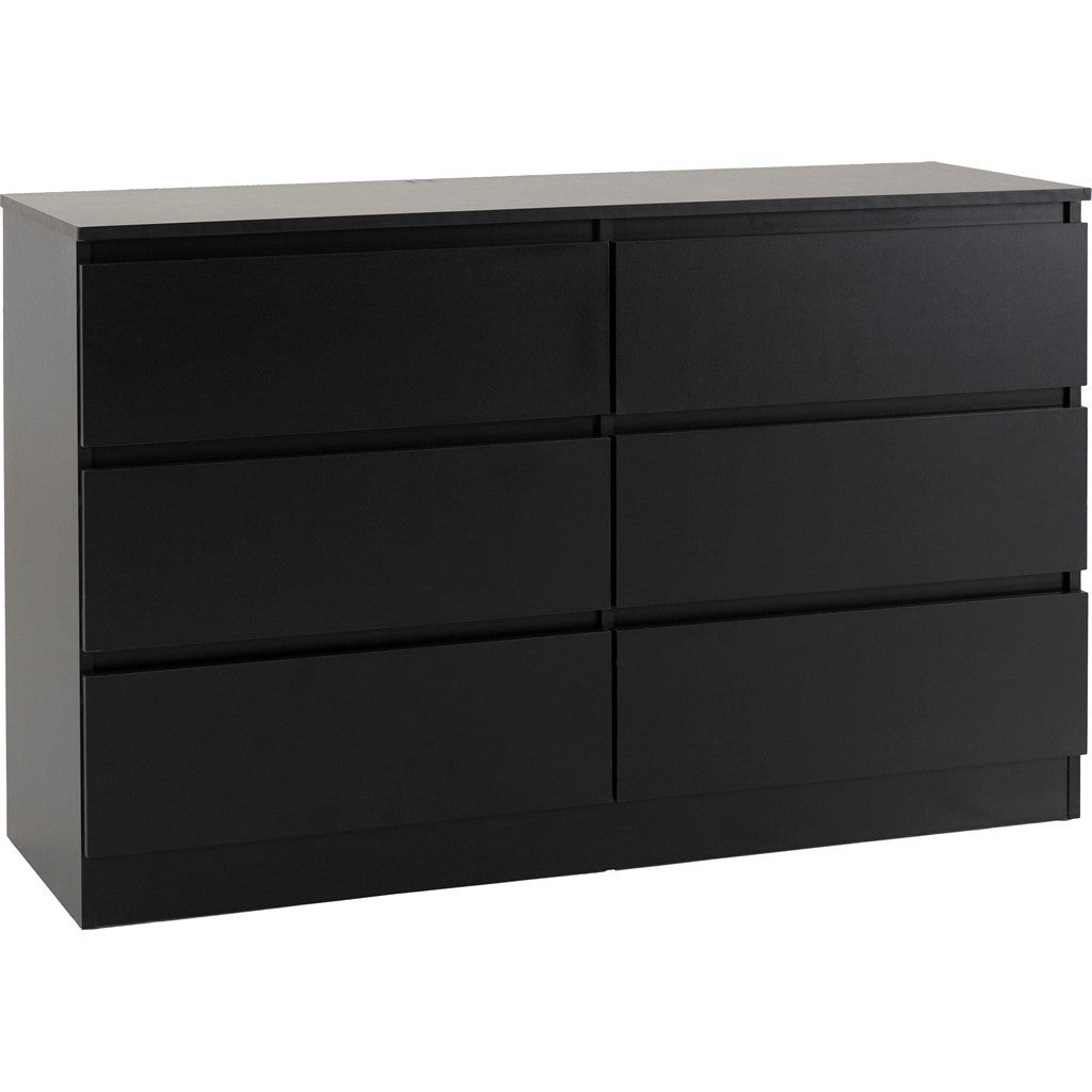 Malvern 6 Drawer Chest-Furniture-Seconique-Black-Levines Furniture