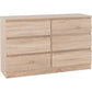 Malvern 6 Drawer Chest-Furniture-Seconique-Sonoma Oak Effect-Levines Furniture